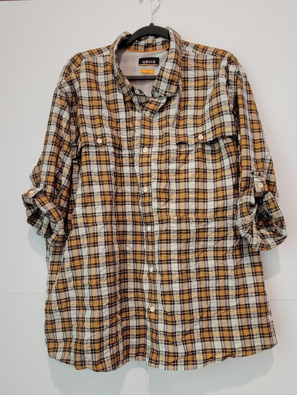 Orvis Active Fit Plaid Mesh Ventilated Fishing Shirt XXL